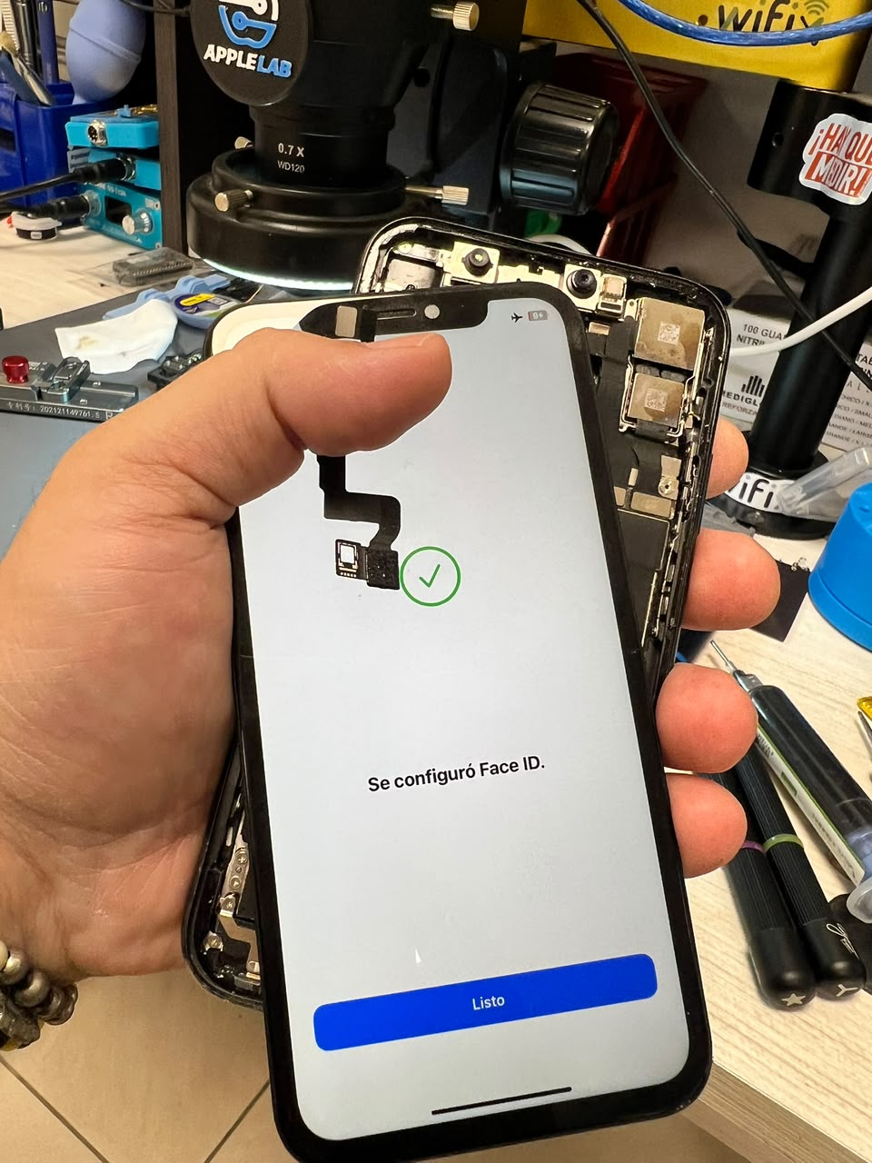 Face ID configurado correctamente tras la reparación